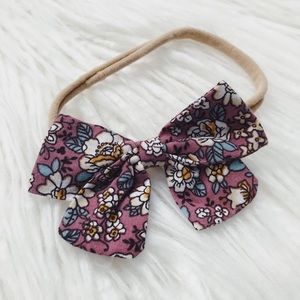 Baby Hair Bow • Floral Plum